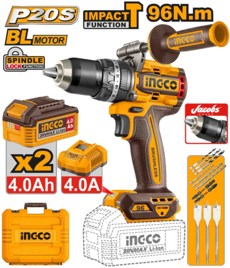 Brushless cordless impact drill - CIDLI209686E - INGCO