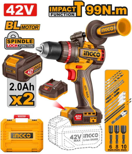 Brushless cordless impact drill - CIDLI429982E - INGCO