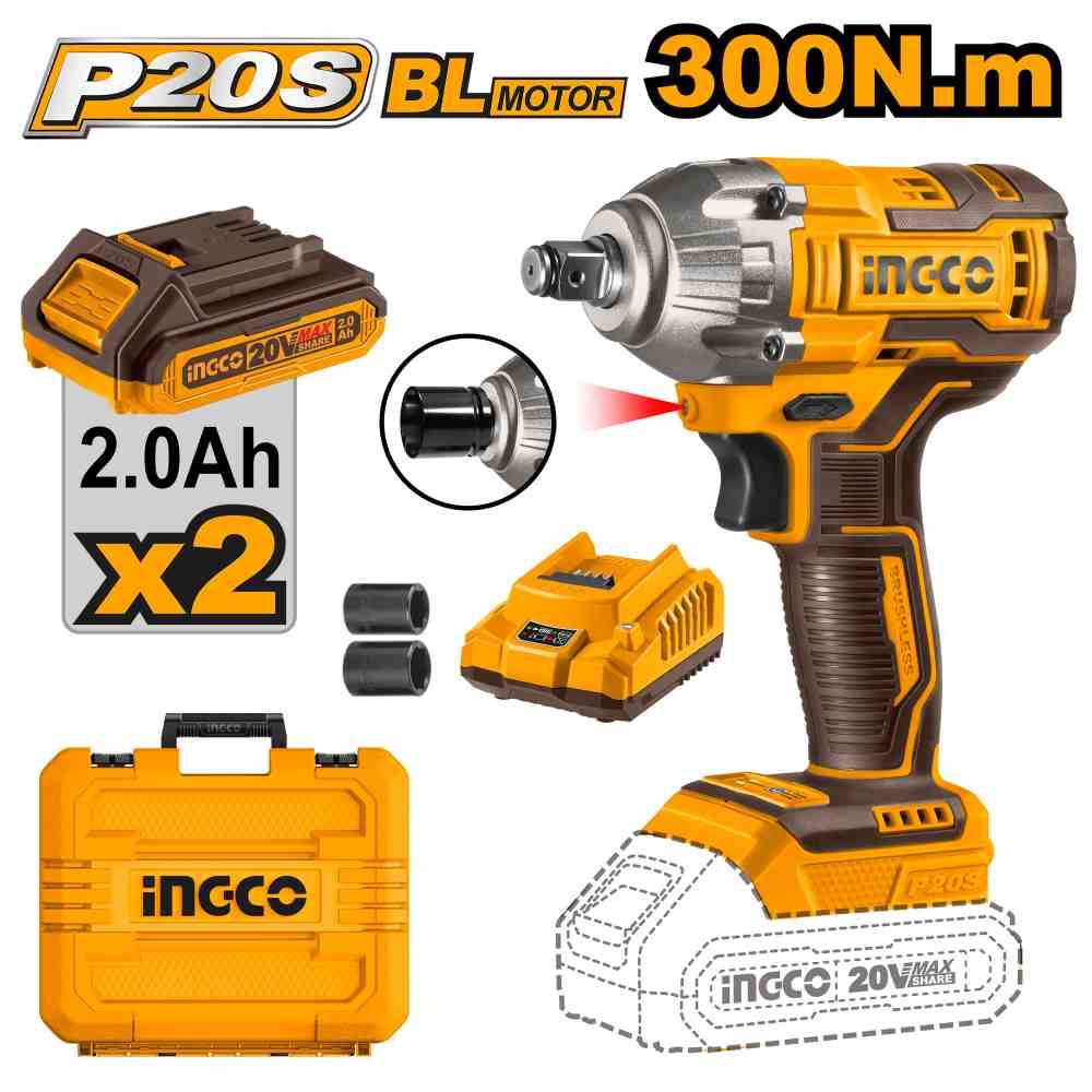 Cordless impact wrench - CIWLI2038 - INGCO