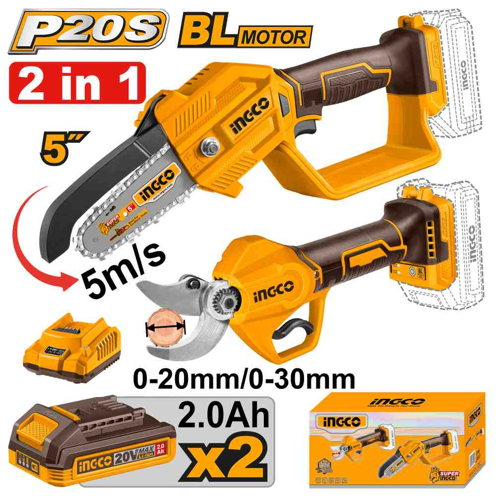 Cordless gauge straight shear combo kit - COSLI23065E - INGCO