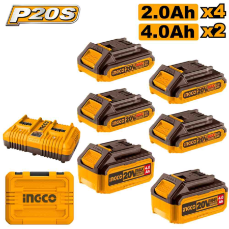 P20S Lithium-Ion battery and charger kit - COSLI230701E - INGCO