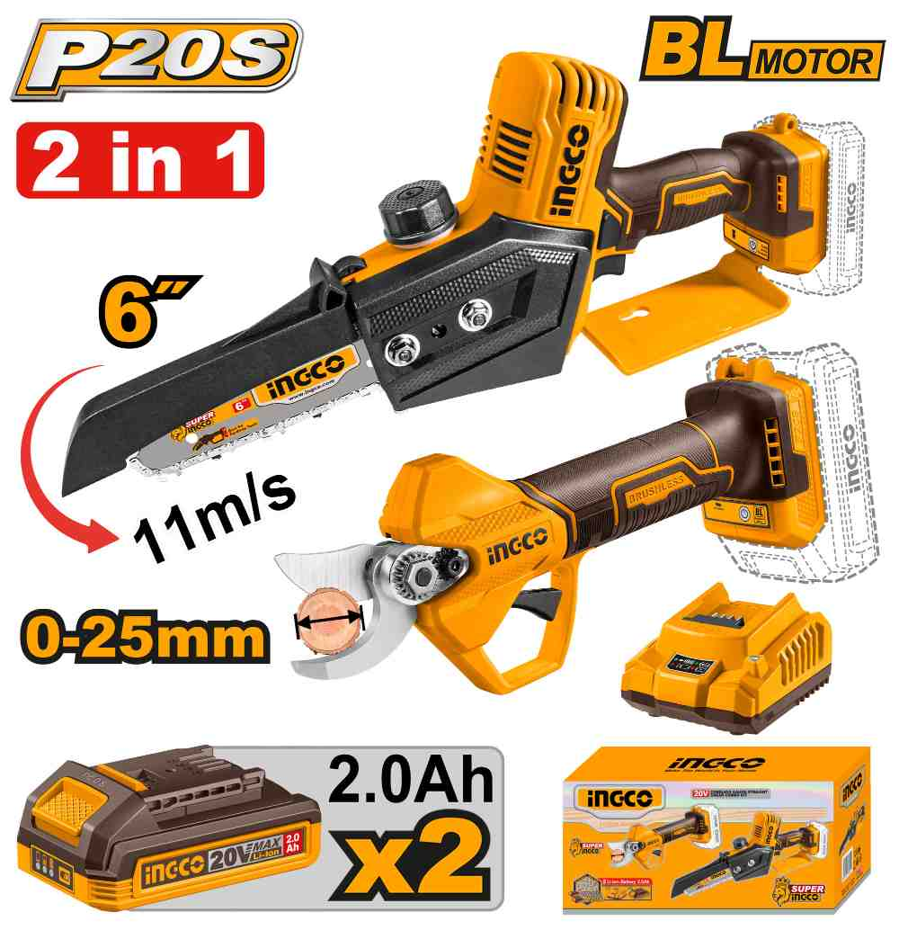 Cordless gauge straight shear combo kit - COSLI240306E - INGCO