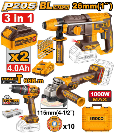 Cordless combo kit - COSLI241198E - INGCO