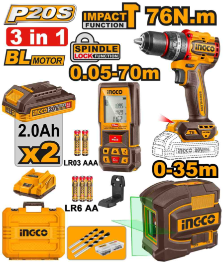 Cordless 3 pcs combo kit - COSLI250511E - INGCO