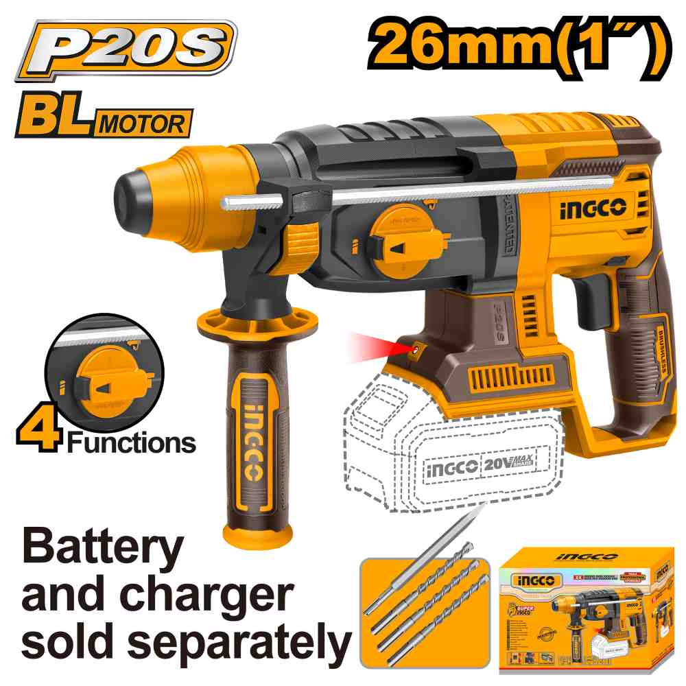 Cordless rotary hammer - CRHLI20228 - INGCO