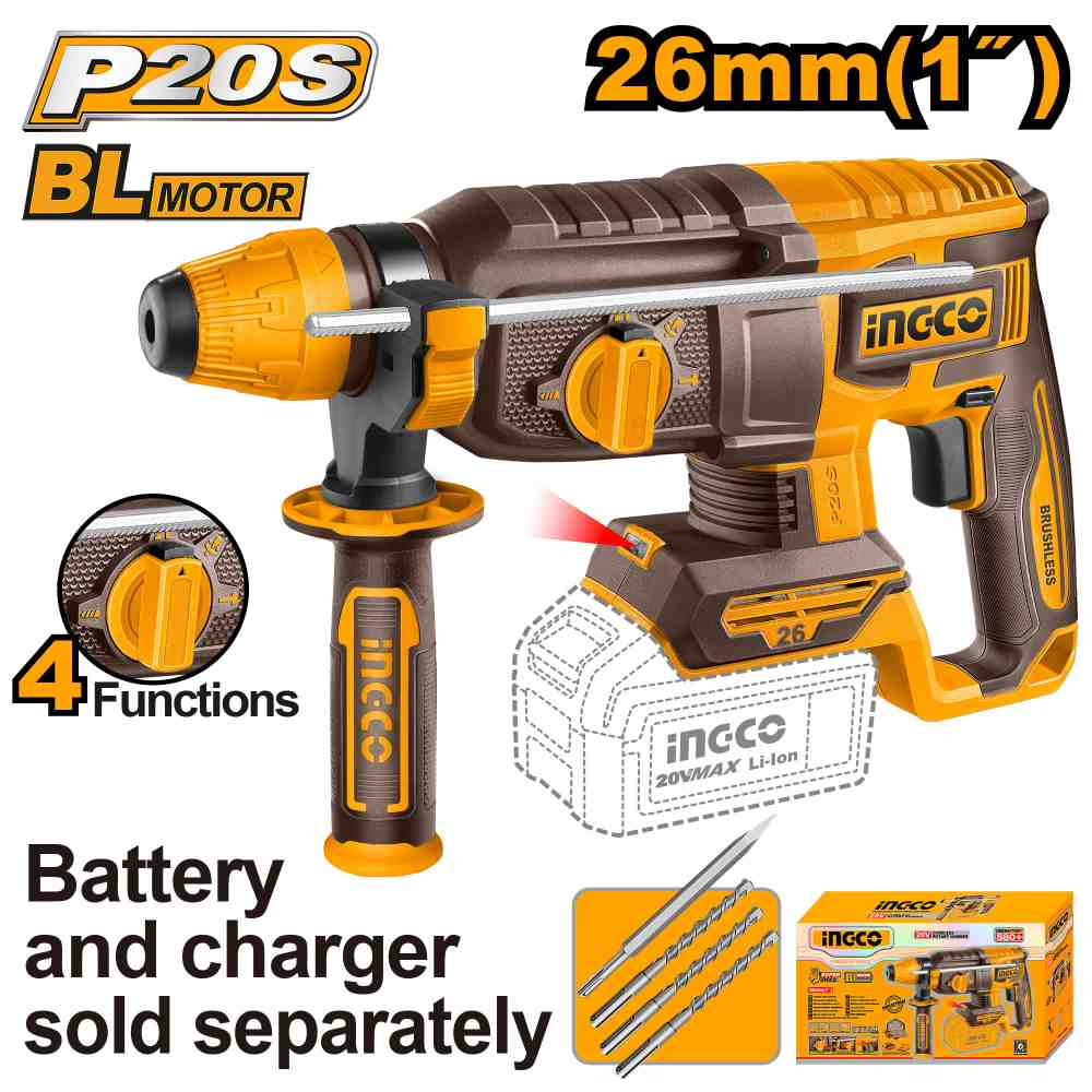 Cordless rotary hammer - CRHLI20268 - INGCO