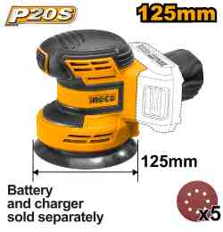 Cordless random orbit sander - CROSLI2001 - INGCO