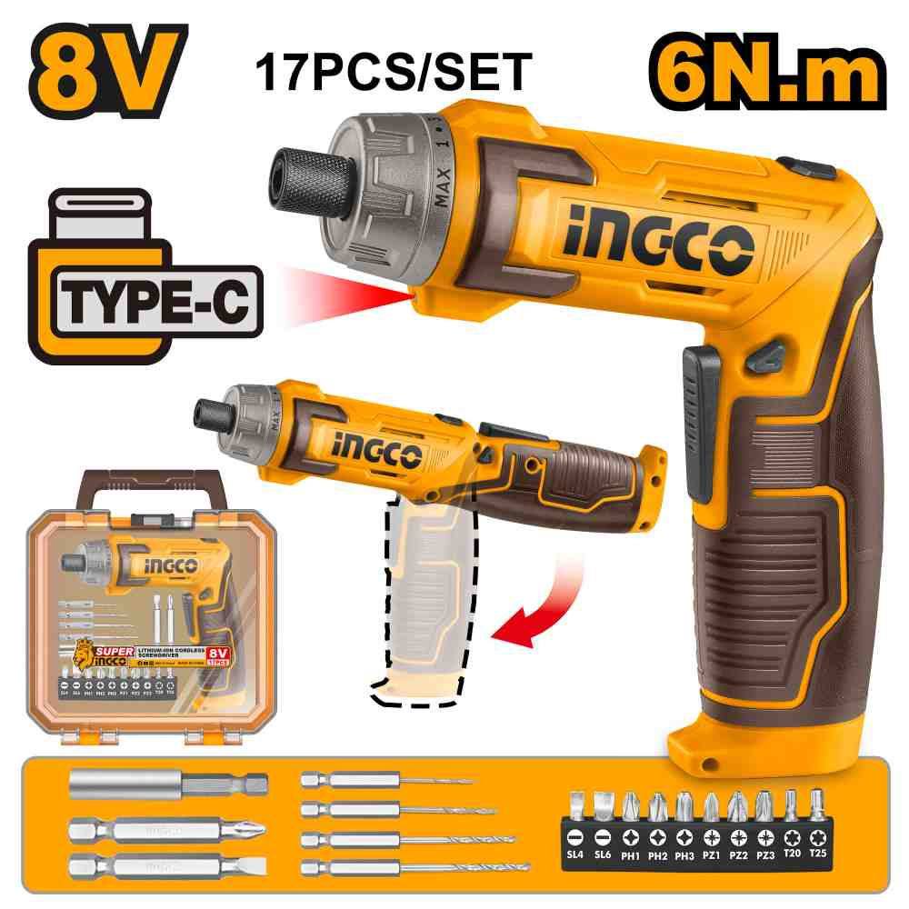 Cordless screwdriver - CSDLI08025 - INGCO