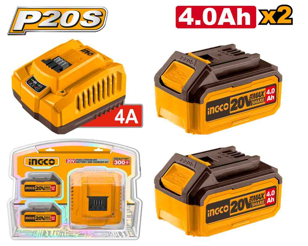 P20S Lithium-Ion battery and charger kit - FBCPK1424 - INGCO