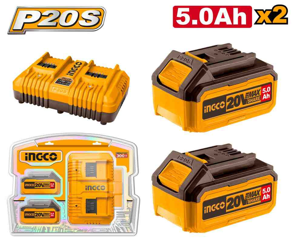 P20S Lithium-Ion battery and charger kit - FBCPK2425E - INGCO