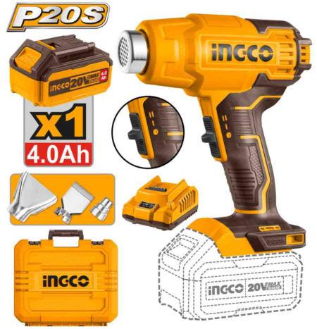 Cordless heat gun - HGLI20025 - INGCO