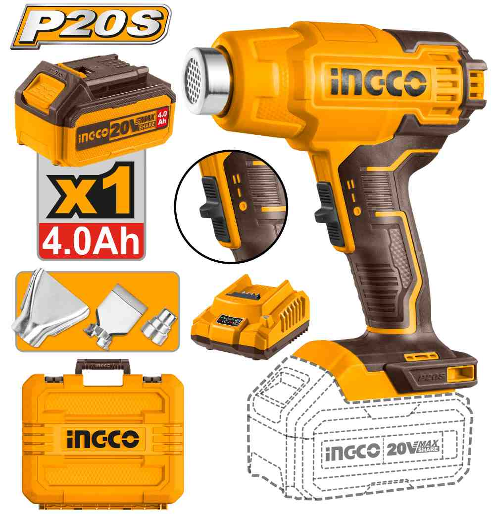 Cordless heat gun - HGLI20025 - INGCO
