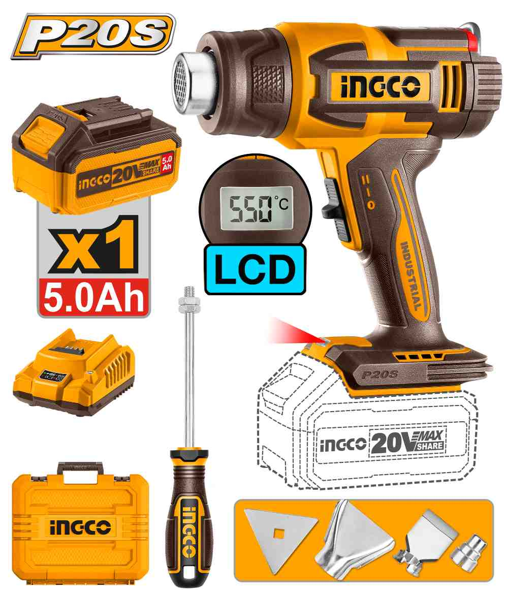 Cordless heat gun - HGLI20035 - INGCO