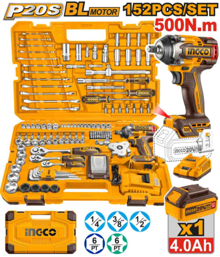 152 Pcs Cordless impact wrench tools set - HKTHP31521 - INGCO