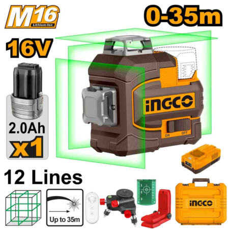 Cordless 3D laser level - HLL301201E - INGCO
