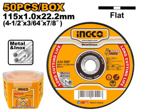Abrasive metal cutting disc set - MCD1011550 - INGCO