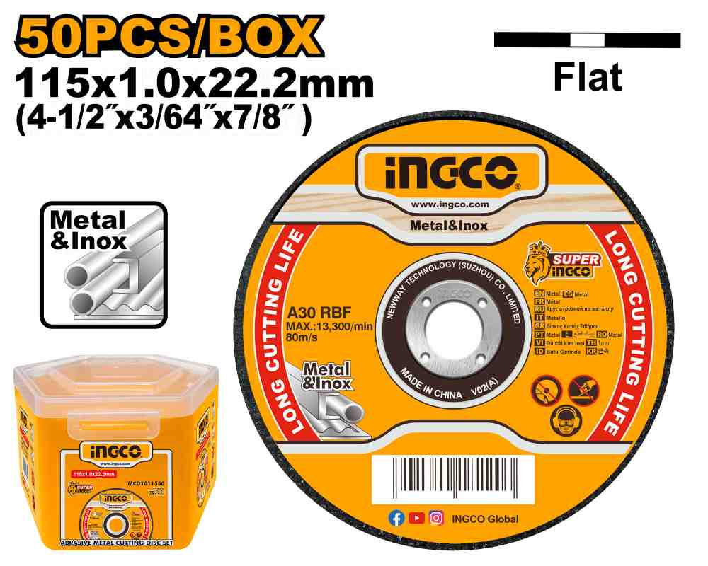 Abrasive metal cutting disc set - MCD1011550 - INGCO