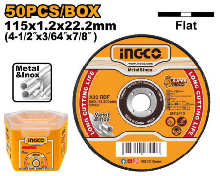 Abrasive metal cutting disc set - MCD1211550 - INGCO