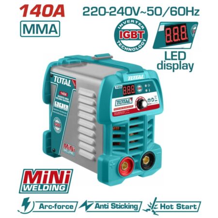 Ηλεκτροκόλληση Inverter 140A IGBT 230V | Οθόνη LED | Πλήρες Σετ | TW214049E - TOTAL