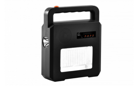 Ηλιακό Φορητό Ηχείο Bluetooth με Φωτισμό LED Optonica – Μαύρο | 3.5W | IP44
